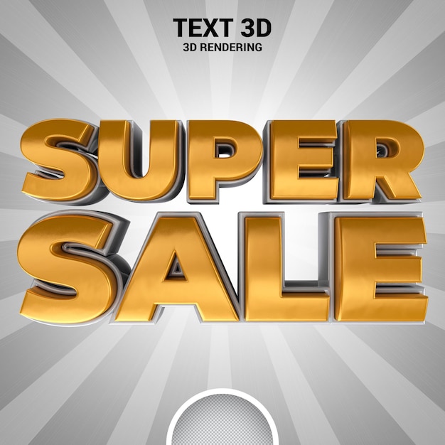 PSD rendu 3d de bannière de super vente