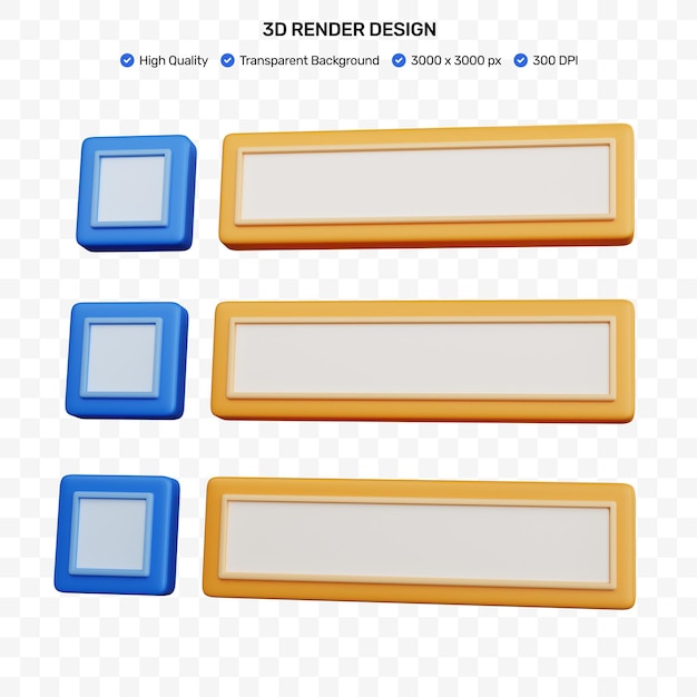 Rendu 3d Bleu Liste De Contrôle Vide Isolé