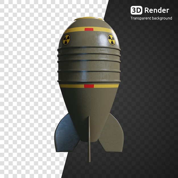 rendu 3d bombe nucléaire isolé