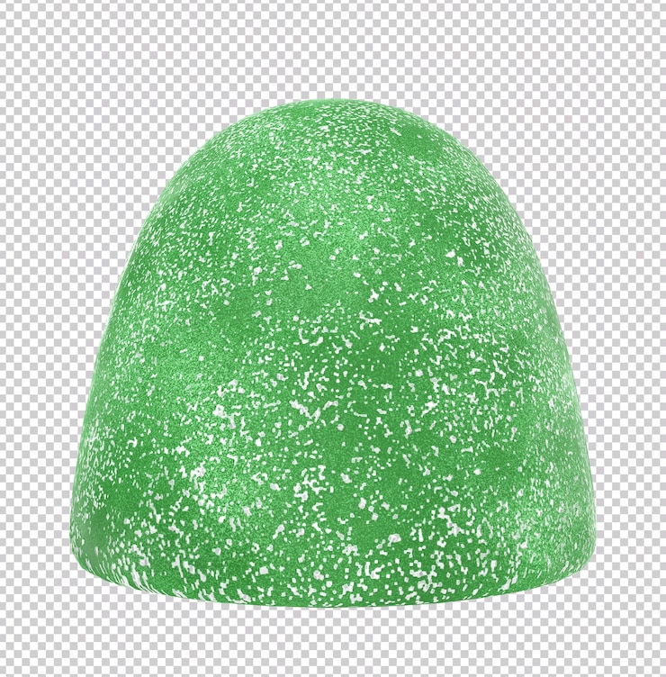 PSD rendu 3d d'un bonbon pailleté coloré de boule de gomme sur fond transparent