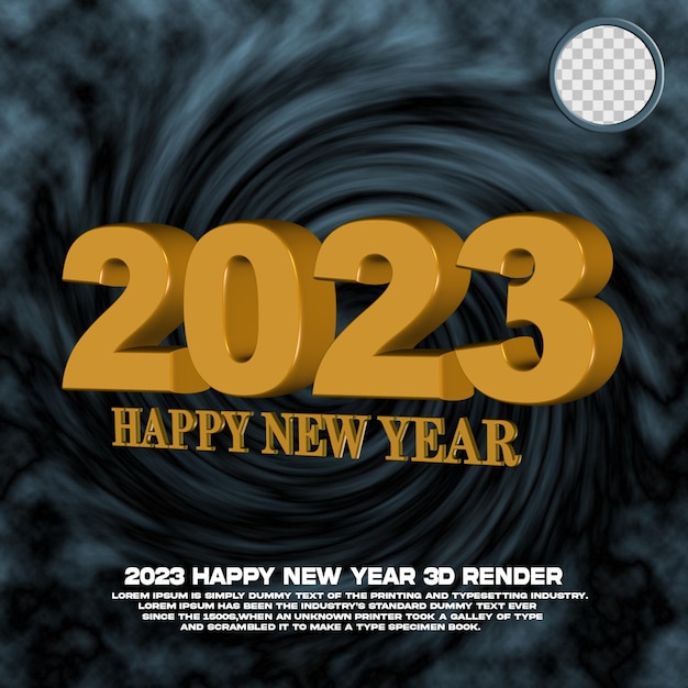 PSD rendu 3d bonne année 2023 psd