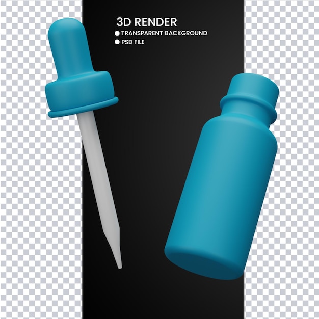 PSD rendu 3d de bouteille cosmétique