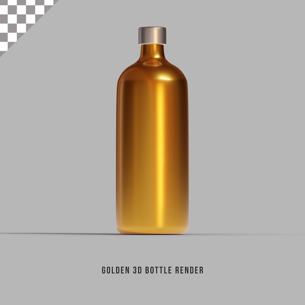 PSD rendu 3d de bouteille d'or