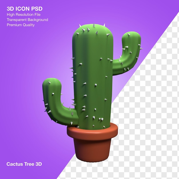 Rendu 3D de cactus ramifié