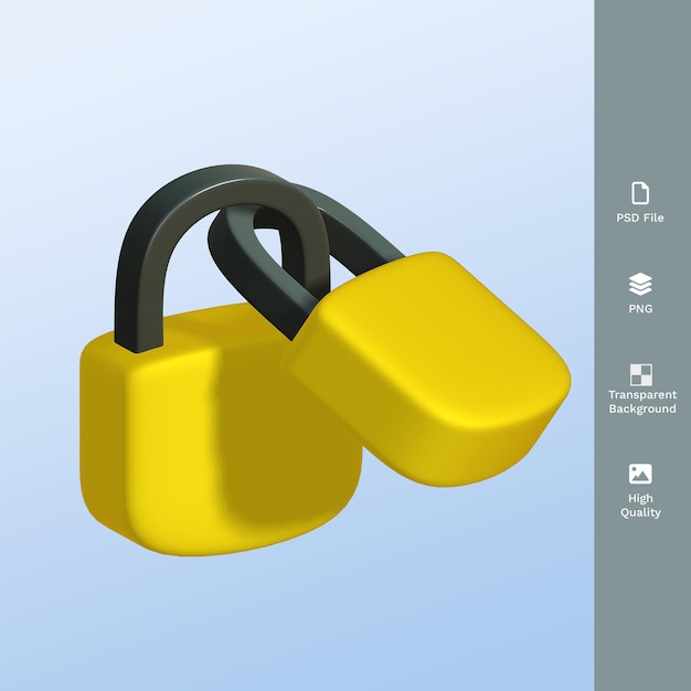 PSD un rendu 3d de cadenas jaune