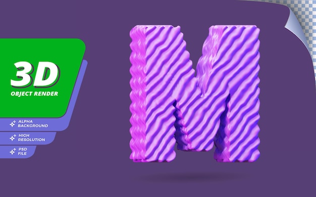 Rendu 3D caractère alphabet isolé avec illustration de conception de texture topographique abstraite