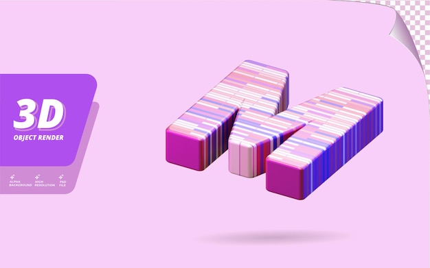 Rendu 3D caractère alphabet isolé avec illustration de conception de texture topographique abstraite