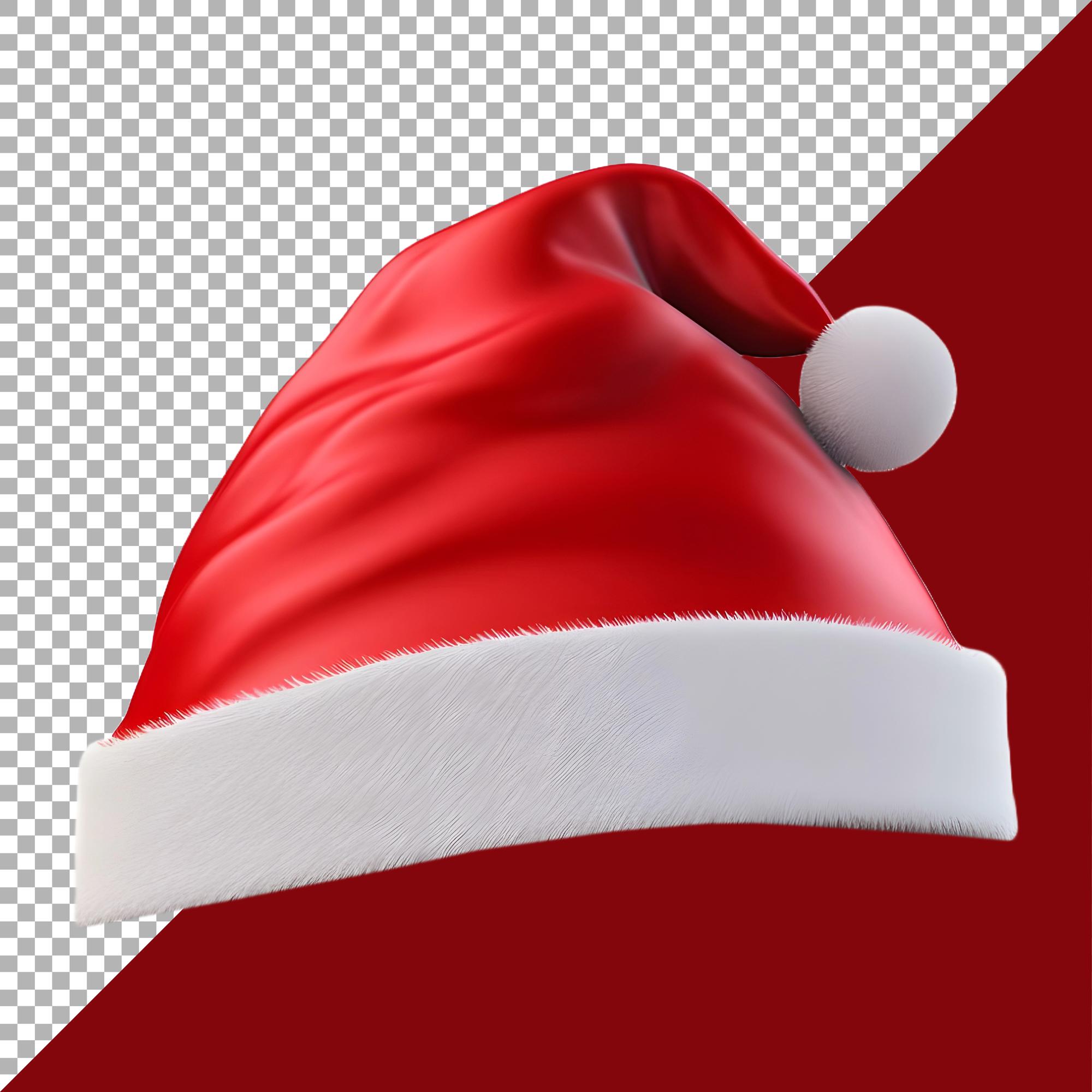 PSD rendu 3d d'une casquette de noël d'hiver sur fond transparent généré par ai