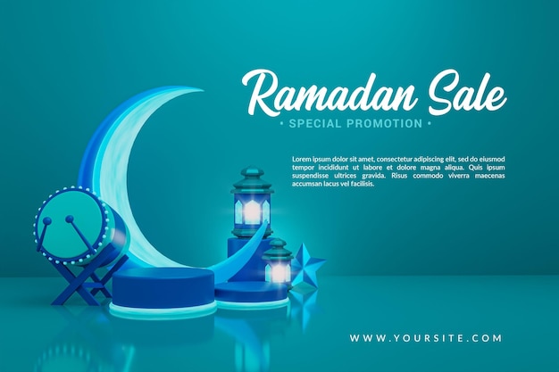 Rendu 3d De Cérémonie Islamique De Vente De Ramadan