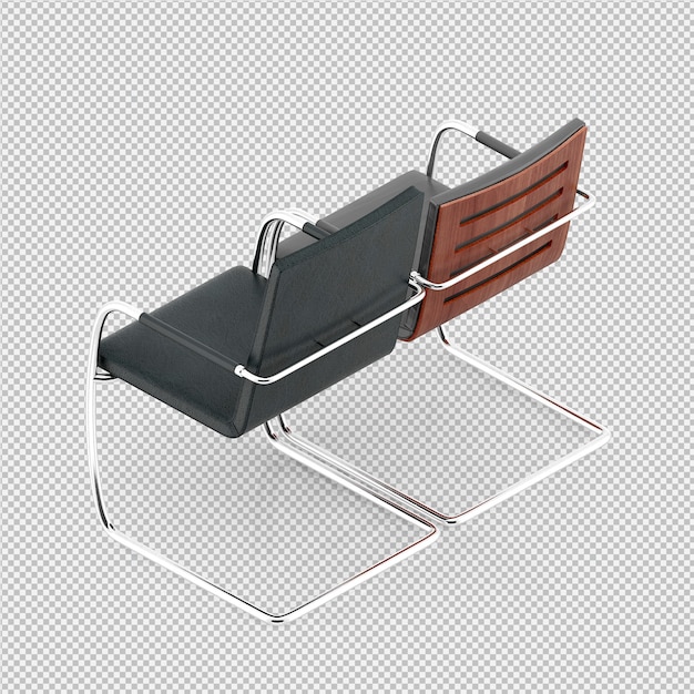 PSD rendu 3d de chaise isométrique