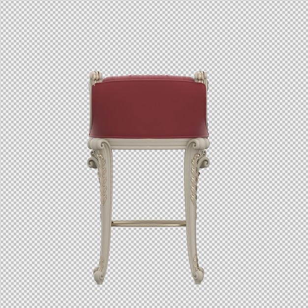 PSD rendu 3d de chaise isométrique