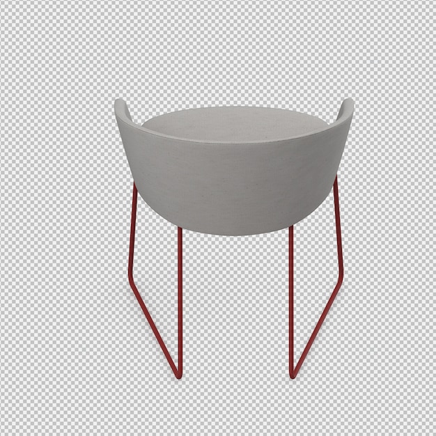 PSD rendu 3d de chaise isométrique