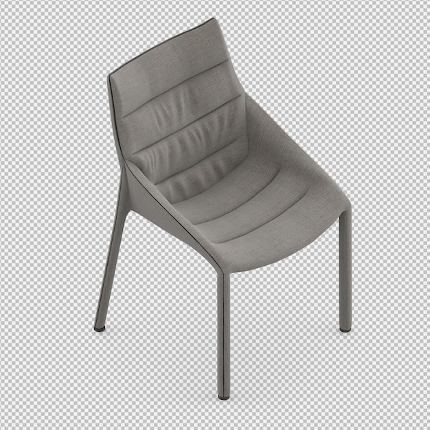 PSD rendu 3d de chaise isométrique