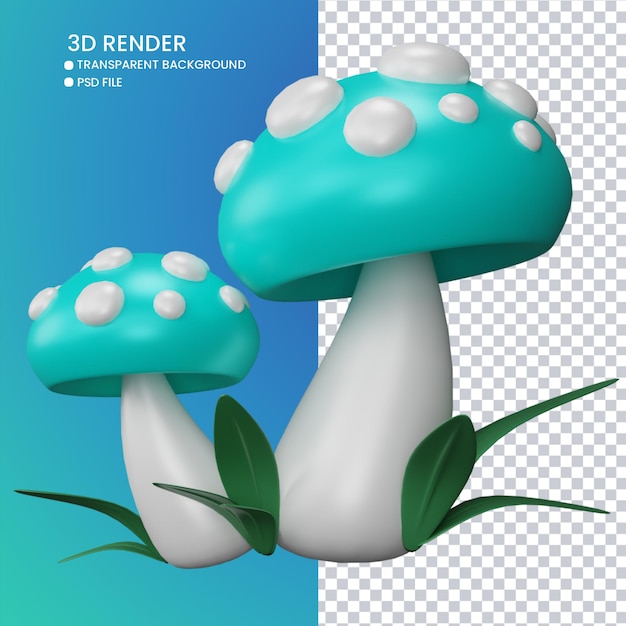 rendu 3d de champignon mignon