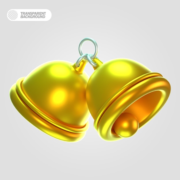 PSD rendu 3d des cloches de noël modèle simple