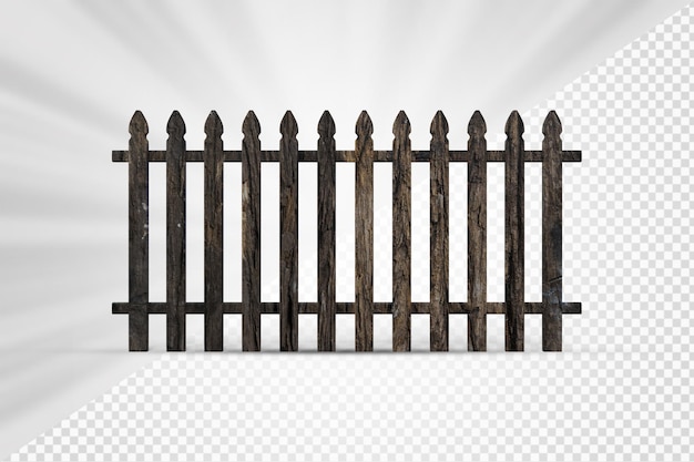 rendu 3d de clôture en bois