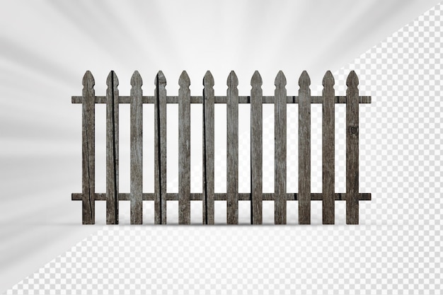 rendu 3d de clôture en bois