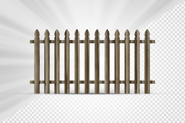 rendu 3d de clôture en bois