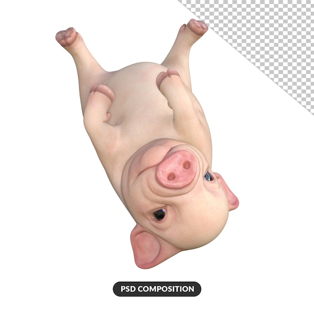 Rendu 3d de cochon mignon