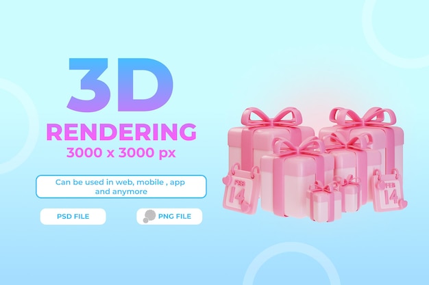 rendu 3d coffret cadeau illustration objet premium psd