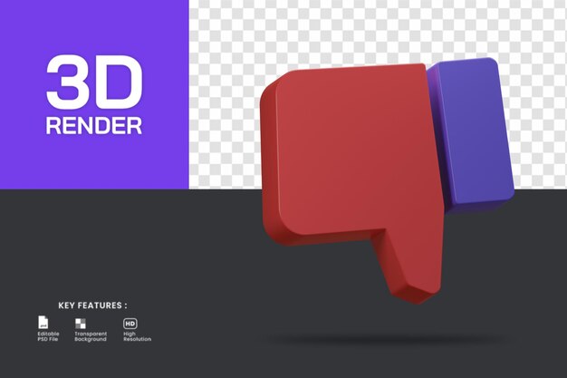 PSD rendu 3d comme icône isolé