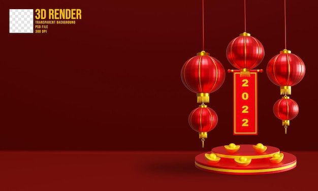 Rendu 3D Conception du nouvel an chinois 2022