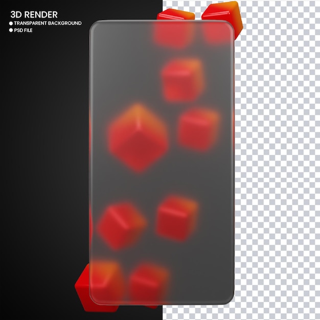 Rendu 3d De La Conception De Glassmorphisme Pour Les Médias Sociaux