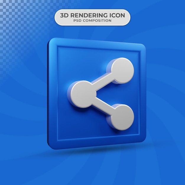 PSD rendu 3d de la conception d'icône de partage