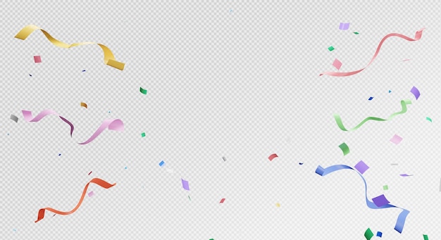 PSD rendu 3d de confettis colorés volant