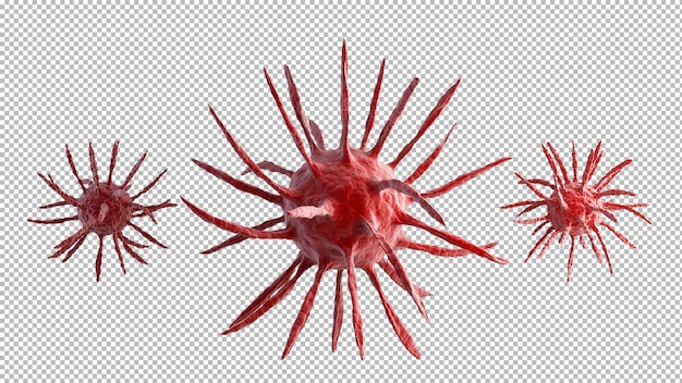 PSD rendu 3d corona virus isolé background3d rendu