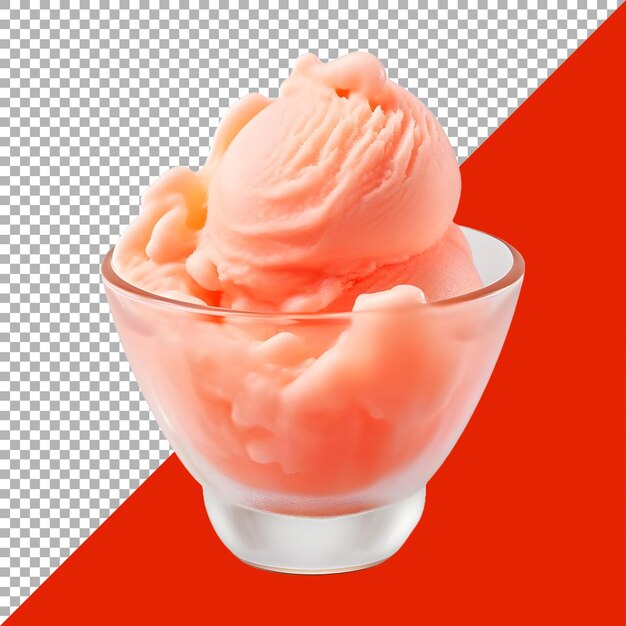 PSD rendu 3d d'une crème glacée dans un bol sur fond transparent ai généré