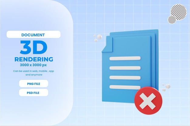 Rendu 3d Décliné Document Icône Objet Premium Psd