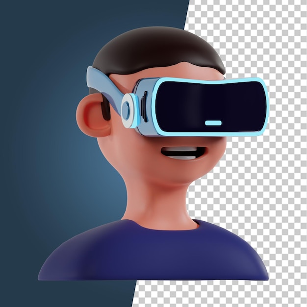 PSD rendu 3d détaillé de haute qualité du clipart d'icône vr