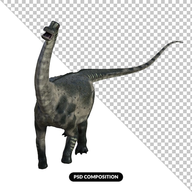 PSD rendu 3d de dinosaure isolé antarctosaurus