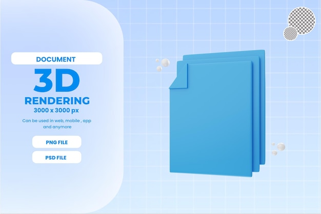 Rendu 3d Document Vierge Icône Objet Premium Psd