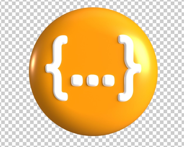 PSD rendu 3d du bouton de code cercle doré