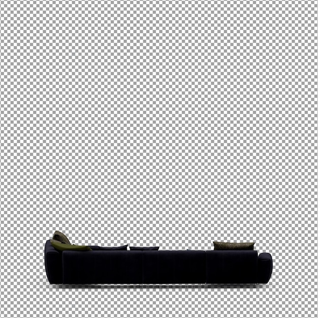 Rendu 3D du canapé minimaliste isolé