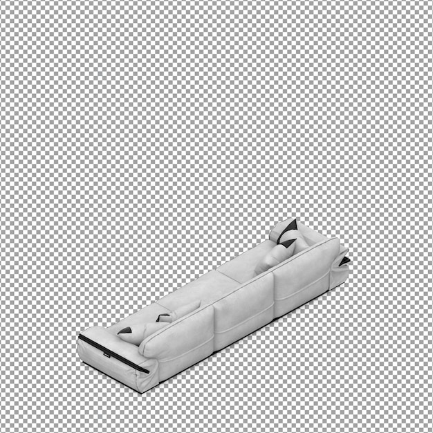Rendu 3D du canapé minimaliste isolé