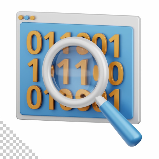 Le rendu 3D du code binaire isolé est utile pour la technologie, la programmation, le développement, le codage, le logiciel, l'application, l'informatique, le serveur et l'élément de conception de la connexion