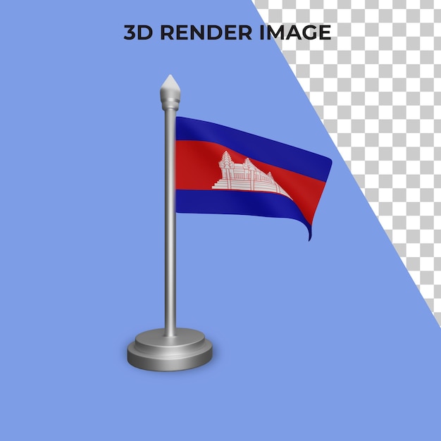 PSD rendu 3d du concept de drapeau du cambodge fête nationale du cambodge