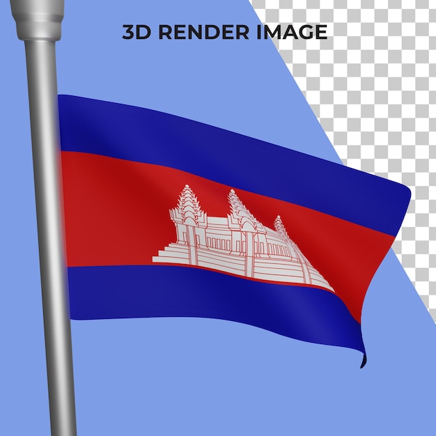 Rendu 3d Du Concept De Drapeau Du Cambodge Fête Nationale Du Cambodge