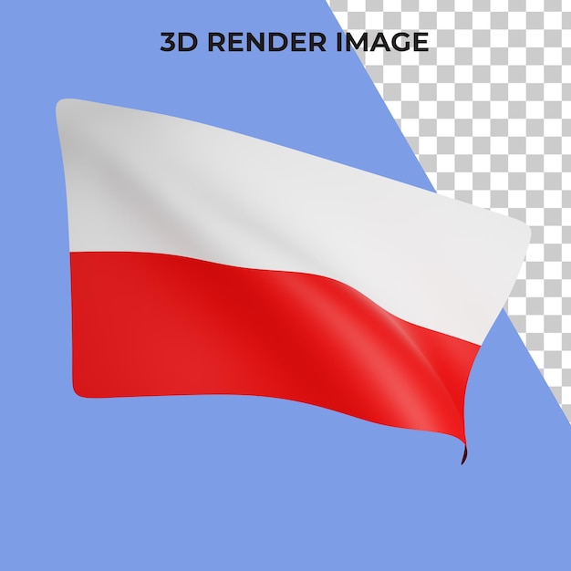 PSD rendu 3d du concept de drapeau de la pologne fête nationale de la pologne