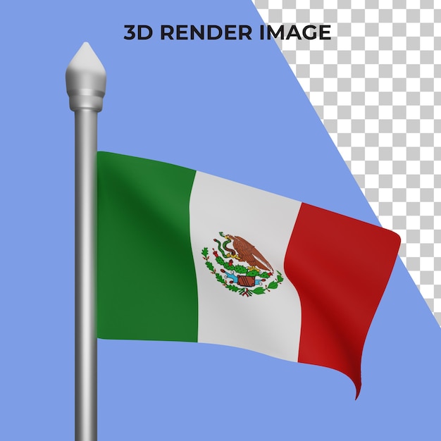 PSD rendu 3d du concept du drapeau du mexique fête nationale du mexique
