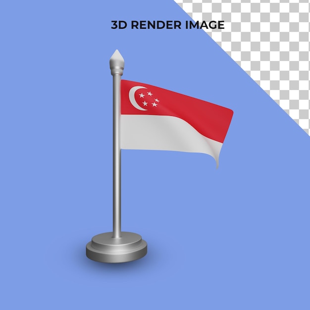 PSD rendu 3d du concept du drapeau de singapour la fête nationale de singapour