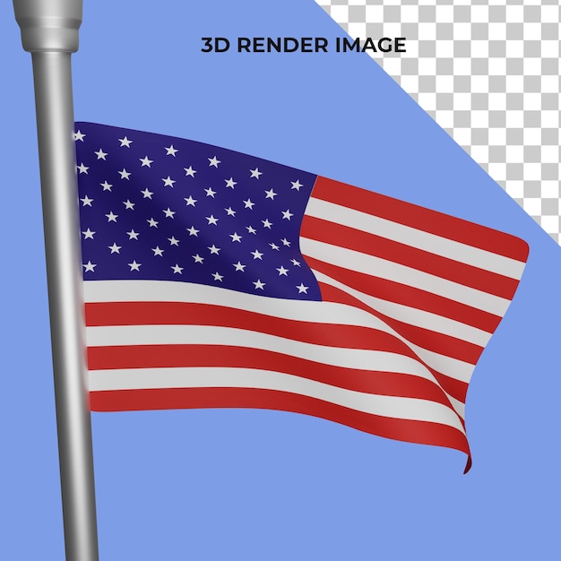 PSD rendu 3d du concept de la fête de l'indépendance du drapeau américain