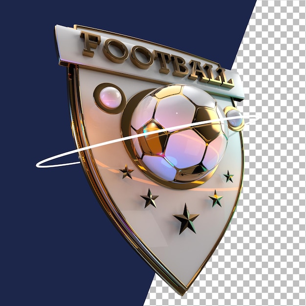 PSD rendu 3d du concept graphique de l'emblème du football football