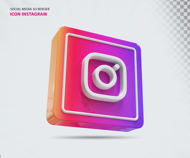Rendu 3d Du Concept D'icône Instagram