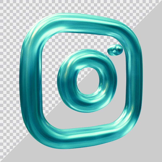 rendu 3d du concept de médias sociaux icône instagram