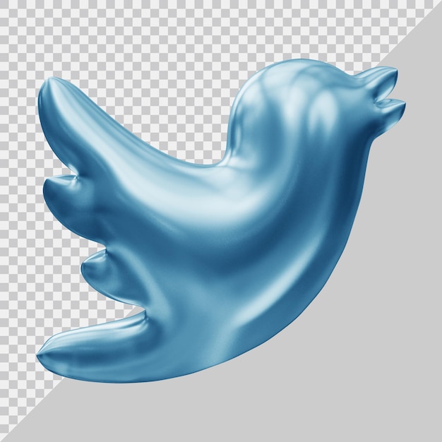 Rendu 3d Du Concept De Médias Sociaux Icône Twitter