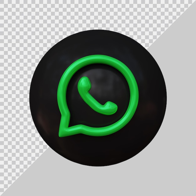 PSD rendu 3d du concept de médias sociaux icône whatsapp
